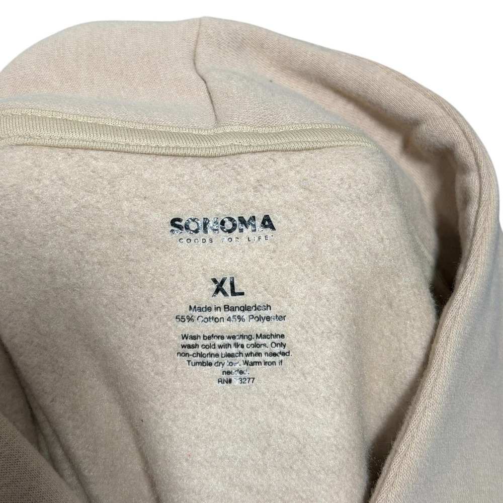Sonoma Athleisure Quarter Zip Fleece Tan Pullover Sweatshirt Women's Size XL NWT - Picture 6 of 7